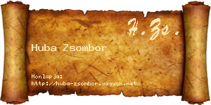 Huba Zsombor névjegykártya